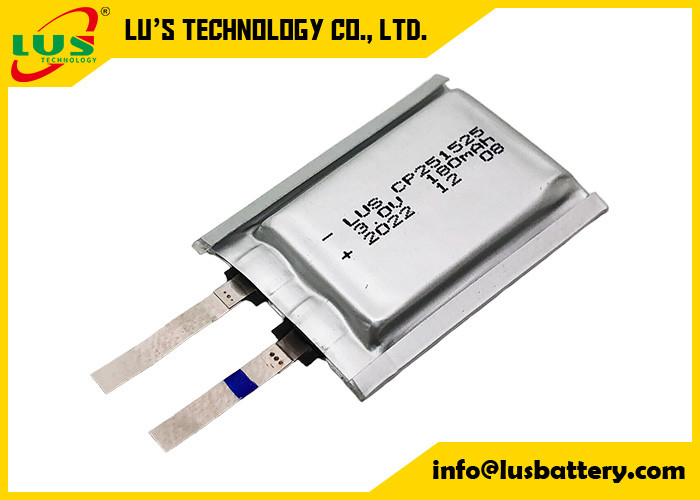 LiMnO2 Cellule ultra-mince 3V CP251525 Batterie 150mah Cellule au dioxyde de lithium et de manganèse 3,0 Volt