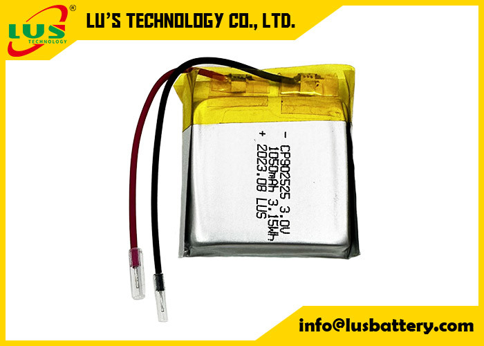 CP902525 Dioxyde de lithium-manganèse 3V batterie à poche 3,0v 1050mah CP1002525 Piles minces non rechargeables