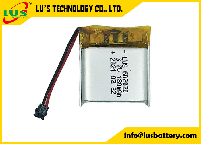 3.7V 180mAh Lipo polymère rechargeable batterie polymère au lithium-ion LP602020 062020 180mAh 3.7V Li polymère