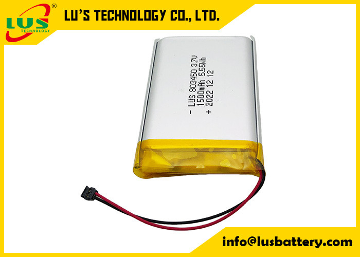 Batterie au lithium polymère 1500mAh 5,55Wh LP803450 1500mAh 3,7V Batterie au lithium polymère rechargeable LP803450