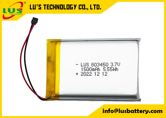Batterie au lithium polymère 1500mAh 5,55Wh LP803450 1500mAh 3,7V Batterie au lithium polymère rechargeable LP803450