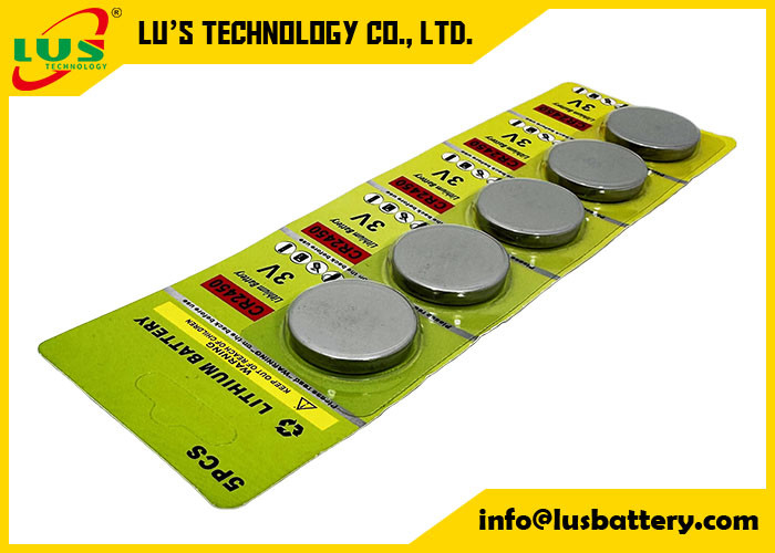 CR2450 Batterie au lithium 3v ECR2450 Batterie pour ESL batterie à pile de pièce au lithium CR2450 en carte cellulaire (5 PC Pack)