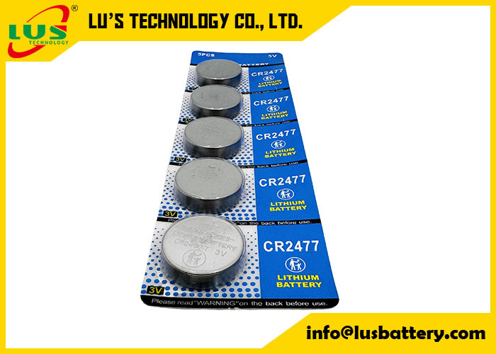 CR2477 3V bouton cellule batterie 3V 1.1AH CR-2477 BN-CR-2477 1100mah cellule de pièce 5 paquets (NR-CR2477)