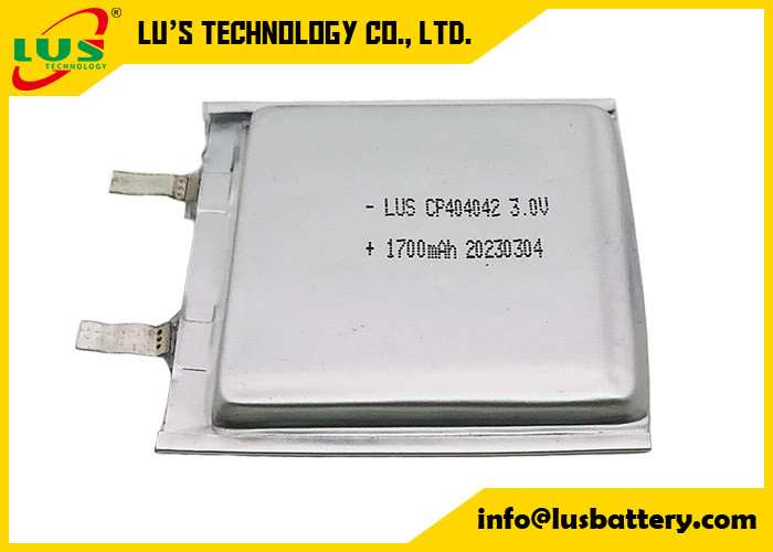 Batterie au lithium 3V Ultra Slim Batteires 1700mAh CP404040 cellule de batterie au lithium en métal dans un emballage doux