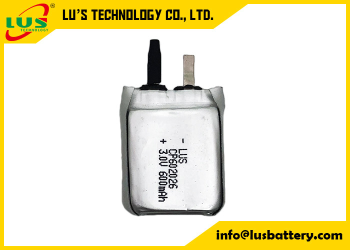 3v 600mah batterie limno2 non rechargeable batterie cp602026 ultra fine batterie LI-MnO2 CP602026 cellule CP 600MAH