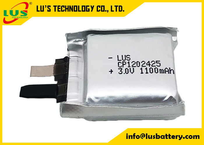Batterie mince prismatique CP1202425 non rechargeable Batterie primaire de 3,0 volts 1100mah cellule au lithium polymère non rechargeable