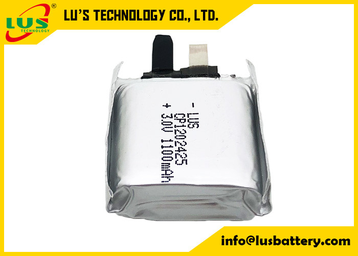 Batterie mince prismatique CP1202425 non rechargeable Batterie primaire de 3,0 volts 1100mah cellule au lithium polymère non rechargeable