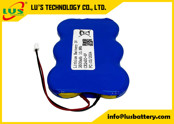 CR2450 en parallèle CR2450-6P personnalisé 3V batterie à bouton au lithium 3600mah