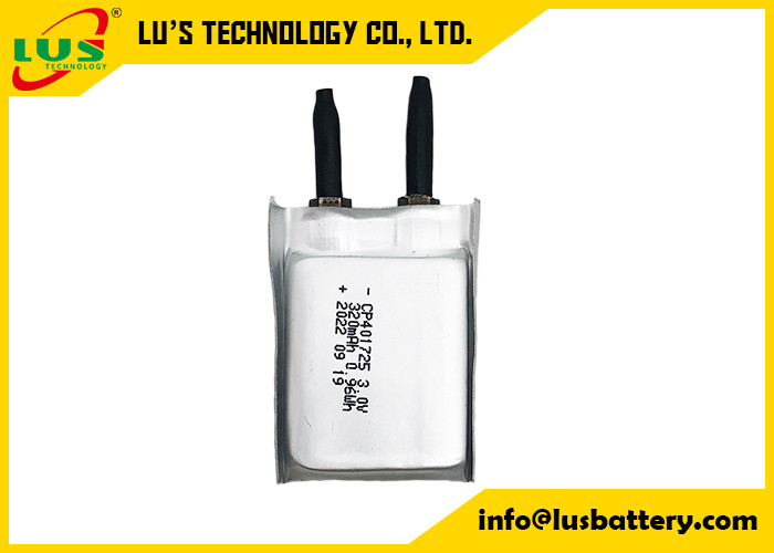 CP401725 Batterie jetable Li-MnO2 à poche 3,0 V ultra-mince LiMno2 batterie souple CB