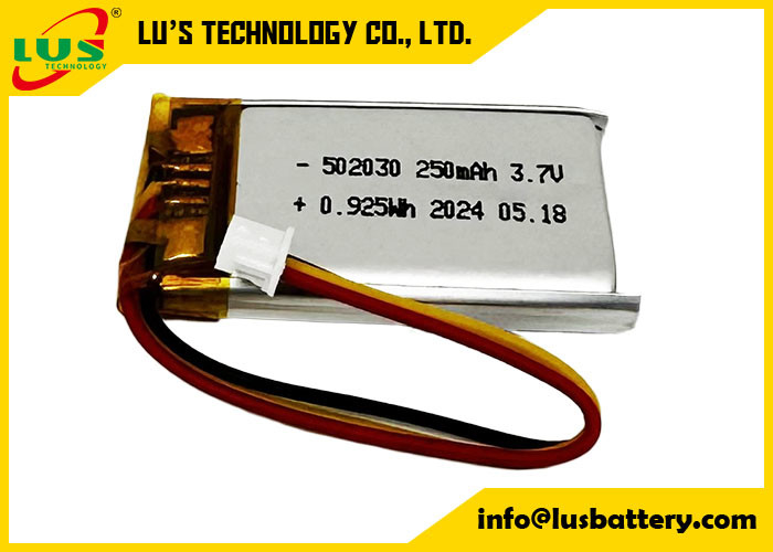 3.7v batterie rechargeable 502030 Li Polymer batterie LP502030 3,7V 250mAh cellule rechargeable mince