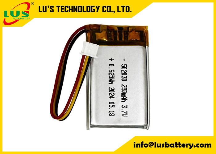 3.7v batterie rechargeable 502030 Li Polymer batterie LP502030 3,7V 250mAh cellule rechargeable mince