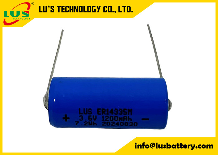 ER14335 3.6V 1.65Ah 2/3AA Batterie au bouton au lithium avec personnalisation axiale de plomb Lisocl2