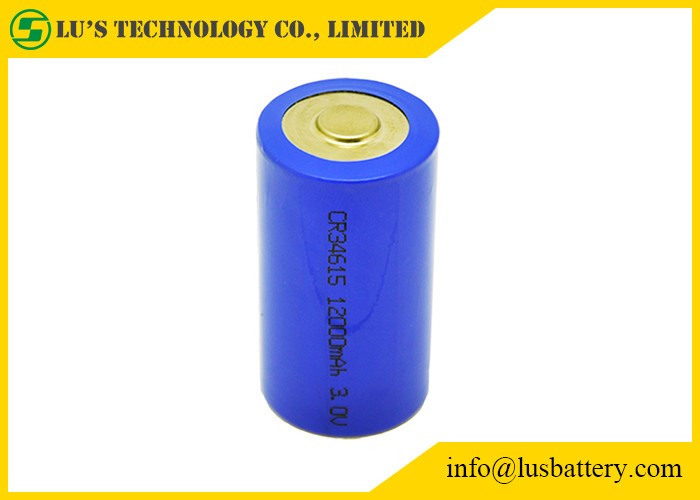 Type primaire forme de puissance de la batterie au lithium de CR34615 3V 12ah 3.0v 12000mah CR34615 Li-MnO de cylindre de taille de D