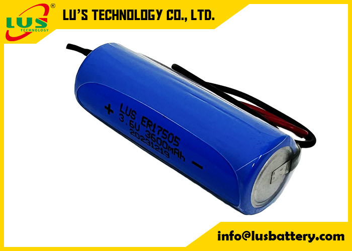 Batterie non rechargeable 3600mAh 3,6 volts ER17505 Chlorure de lithium thionyle Batterie terminaux personnalisés