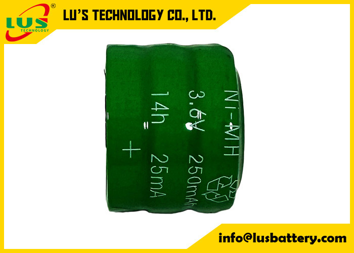 Cellule à bouton (rechargeable) 250H NiMH 250 mAh 3.6V Ni-MH Pack de cellules à bouton rechargeable OEM