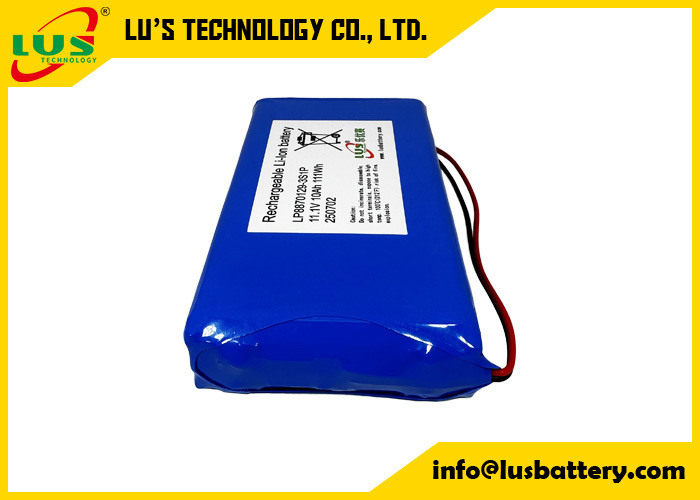 Batterie lithium polymère 3,7 V 10000 mAh LP8870129 personnalisée, bloc-batterie lipo 3S1P 11,1 volts 10 Ah