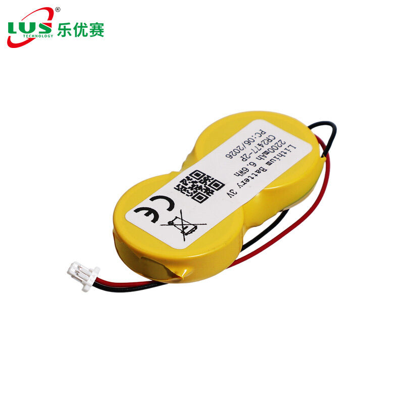 Bulk CR 2477 3V lithium coin cell battery pack CR2477-2P with connector 2200mah 3V battery