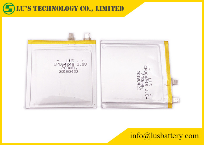 Batterie au lithium ultra mince de RFID etc. 200mah 3.0v CP064248 pour des étiquettes