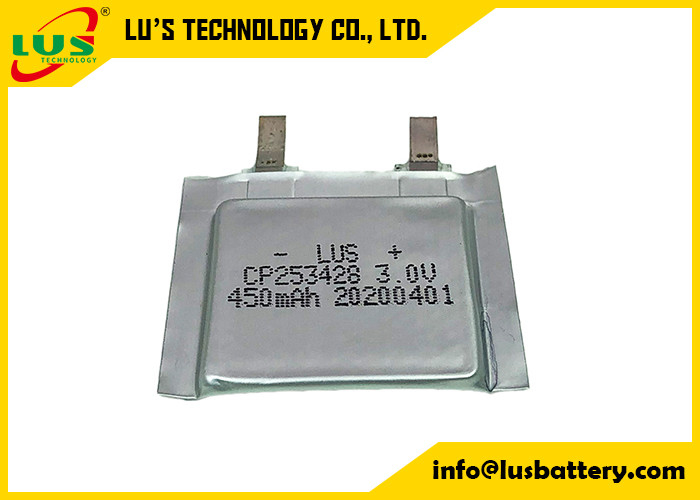 Volt 450mah de RFID Li Polymer Battery Pack CP253428 3,0 pour l'étiquette d'injection