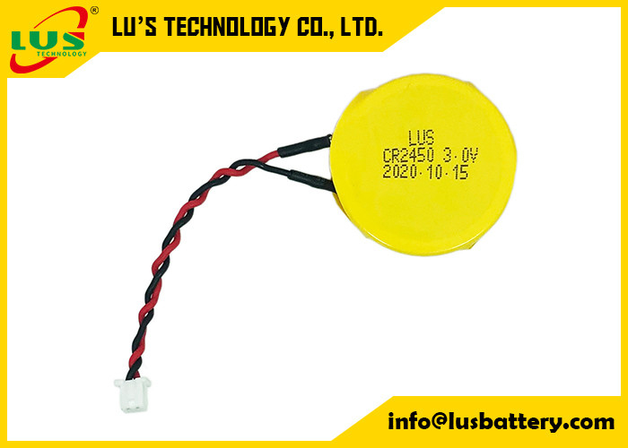 carte PCB SMT des fils CR2450-1P du paquet 65mm de batterie de 3v 600mah Limno2 avec le connecteur 2P