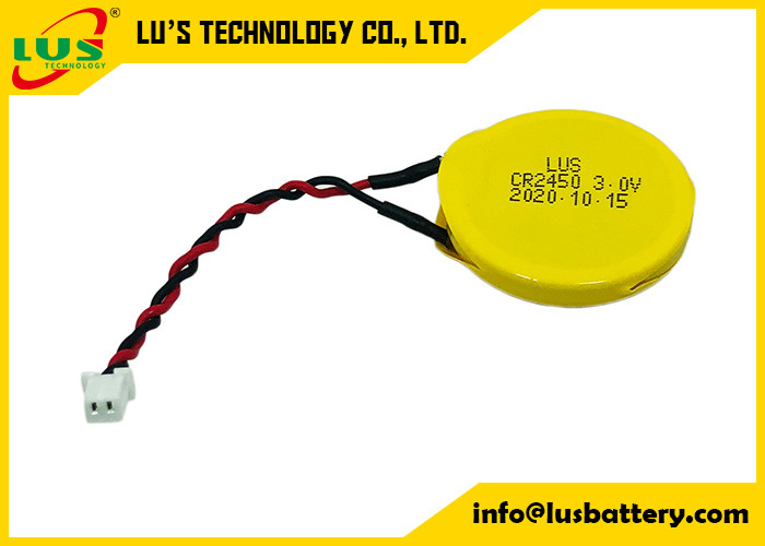 carte PCB SMT des fils CR2450-1P du paquet 65mm de batterie de 3v 600mah Limno2 avec le connecteur 2P