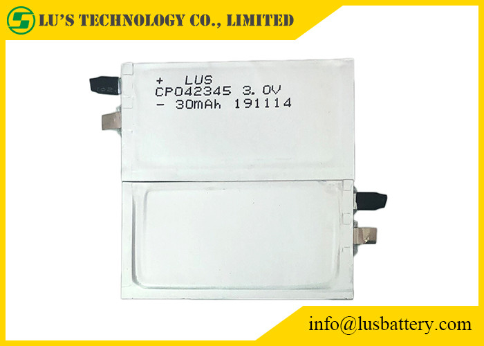 3V 30mAh Li Battery primaire RFID amincissent ultra CP042345 UL1642 pour la carte de crédit