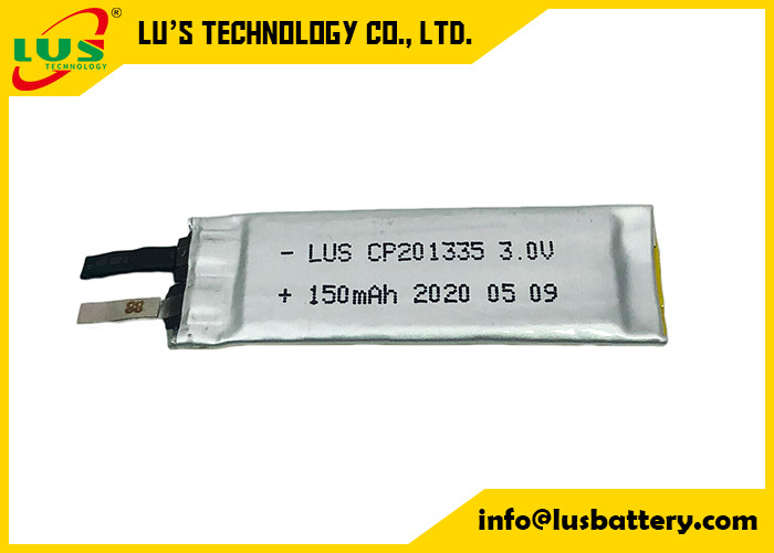 Batterie au lithium flexible faite sur commande des terminaux 3.0V 150mAh LiMnO2 CP201335 pour des étiquettes